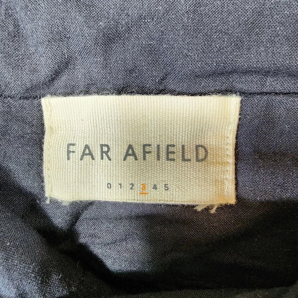 Far Afield UK 100% Heavy Linen Pants Mens Size 3/L Green Blue Pleated Zip 35x28